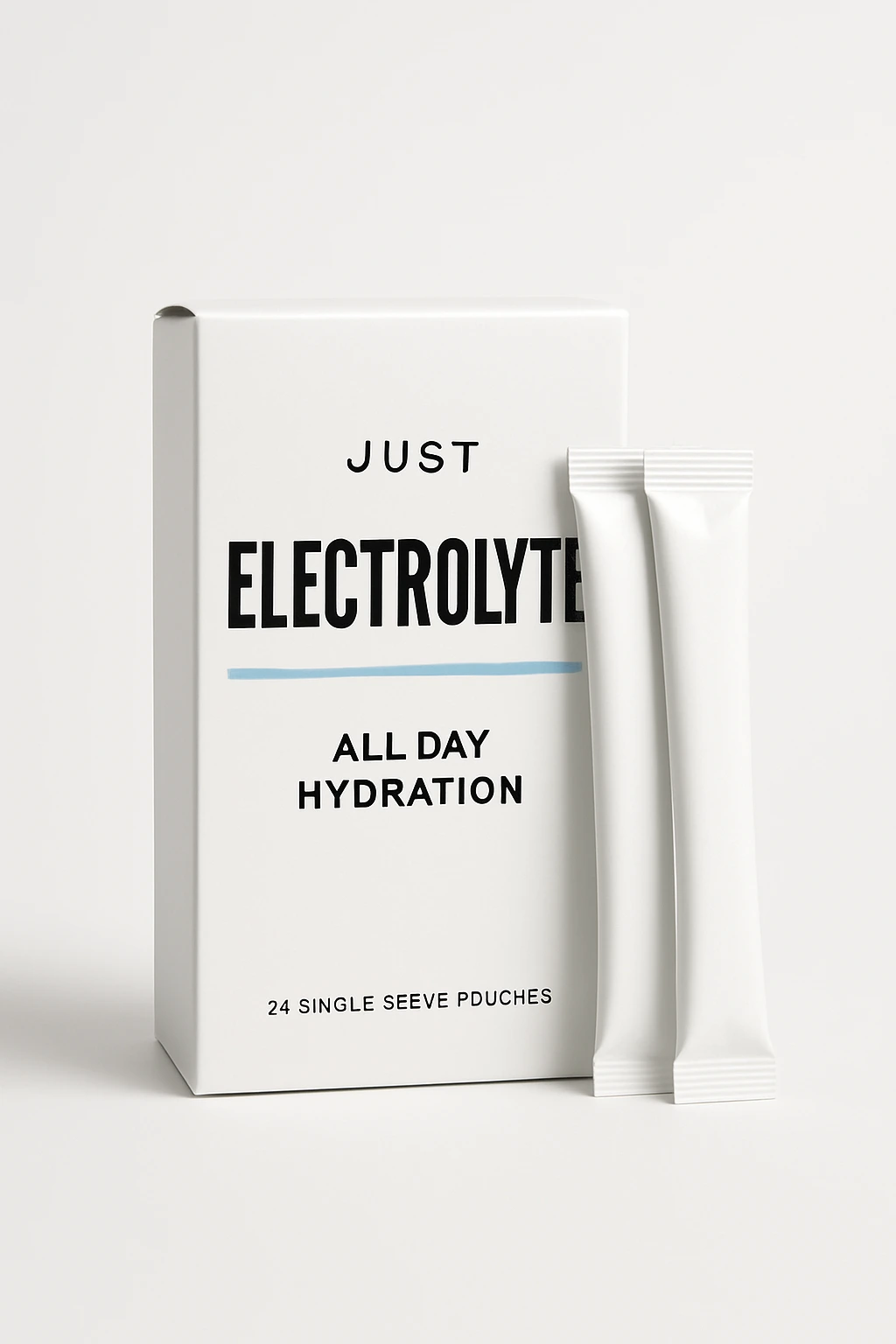 Just Electrolyte Normal single-serve stick packs, white carton